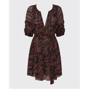 Women’s Brown & Black Printed Tie-Waist Blazer Dress